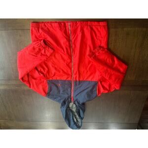 U.S. Polo Assn Men’s Medium Red/Blue Full ZIP Hooded Insulated Rain Jacket